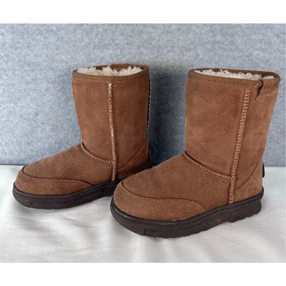 Emu Bush Ranger Lo Toddler K10 Shearling Brown Boots Zig Zag Design - Picture 3 of 10
